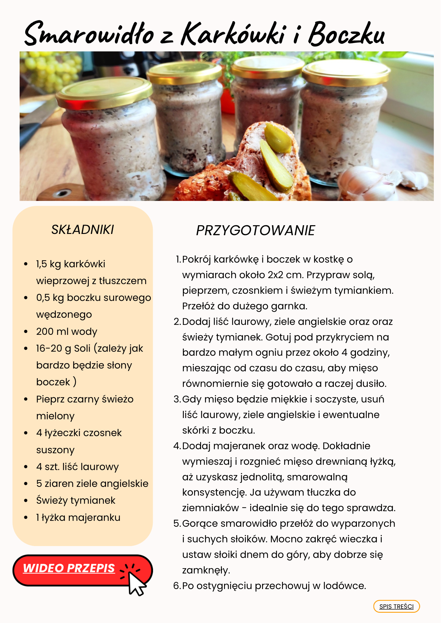 Przykładowy przepis z e-booka Słoiki Pełne Smaku
